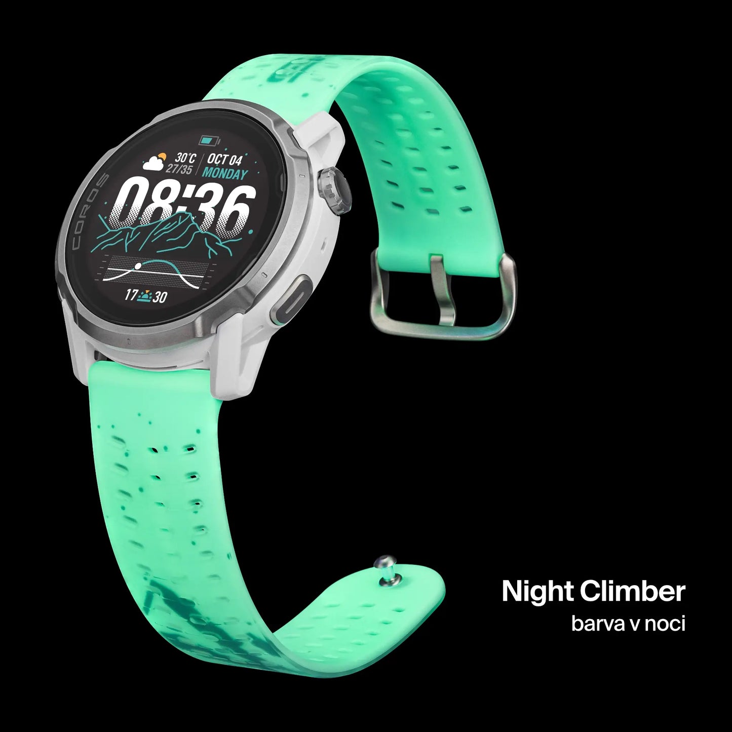 COROS 22mm silikonový řemínek – Night Climber – barva v noci